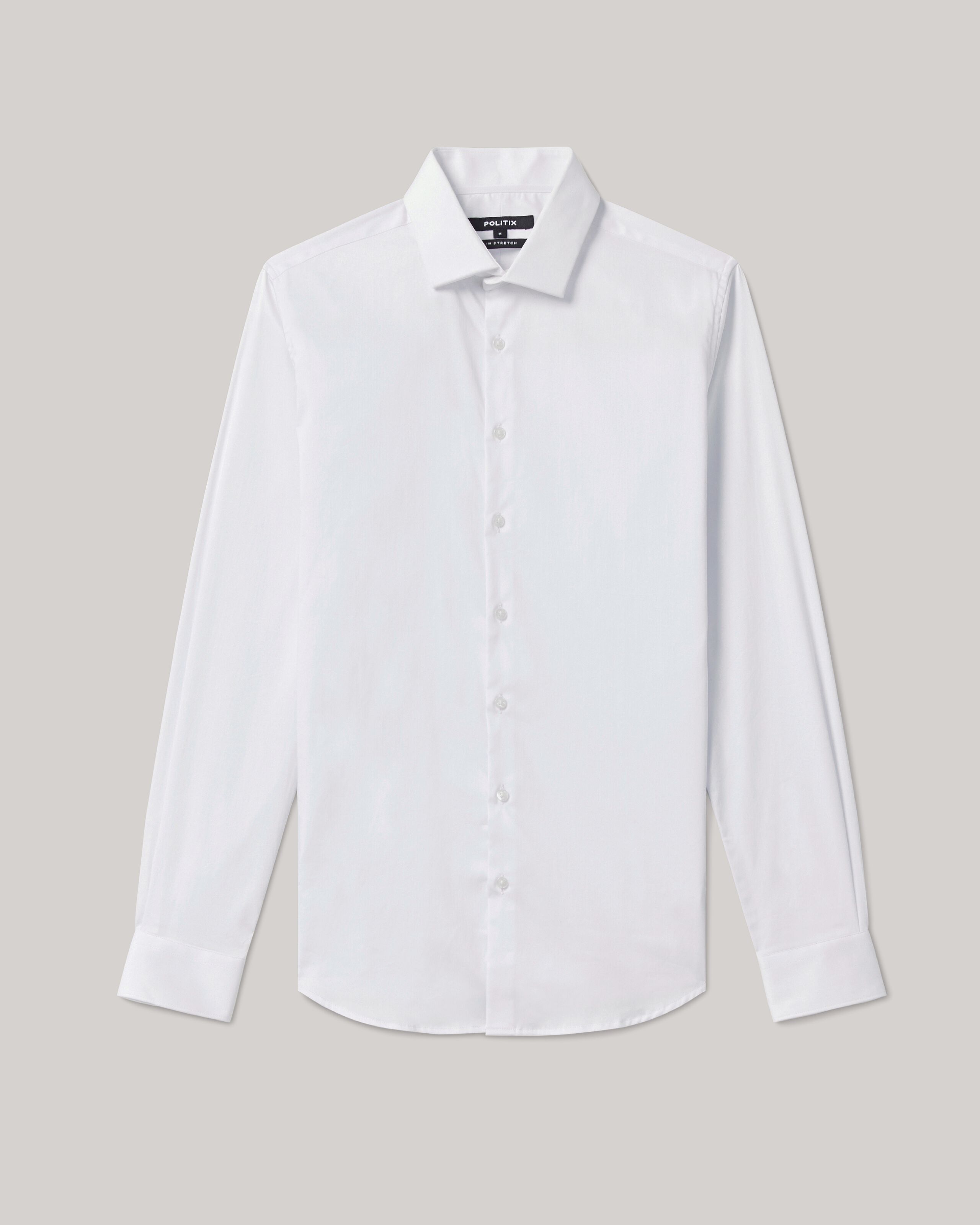 Mens white dress shirts slim fit online